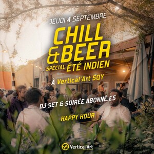 🌞🍻 CHILL & BEER spécial Été Indien – Jeudi 4 septembre à Vertical’Art SQY