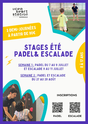 Stages été enfants padel et escalade☀️